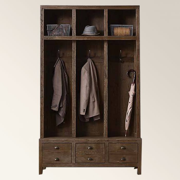 Coat closet with drawers
